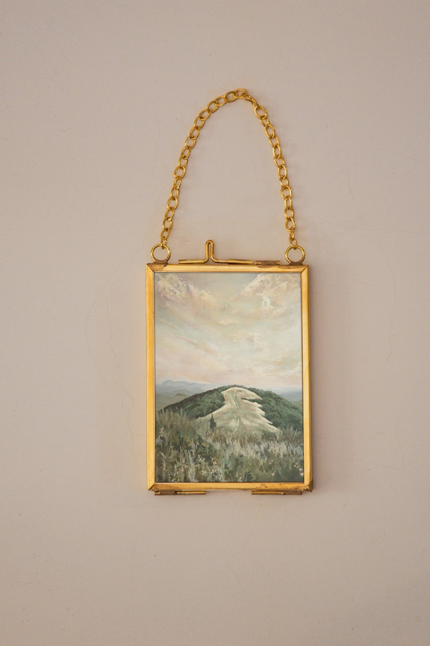 "A Walk to the Top" Gold Frame Ornament