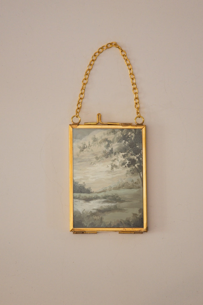 "At the Park" Gold Frame Ornament