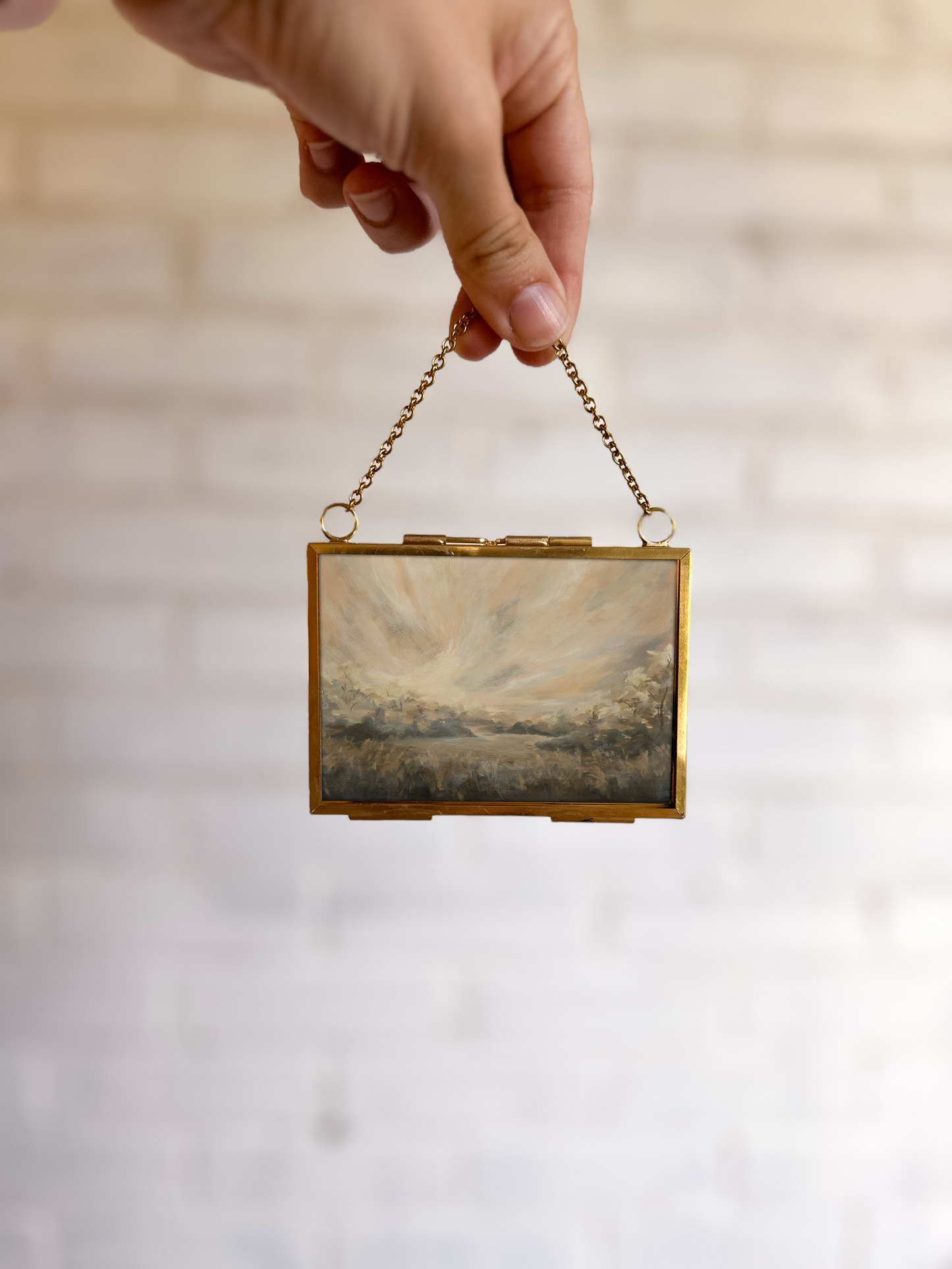 "Joy Finding Home" Gold Frame Ornament