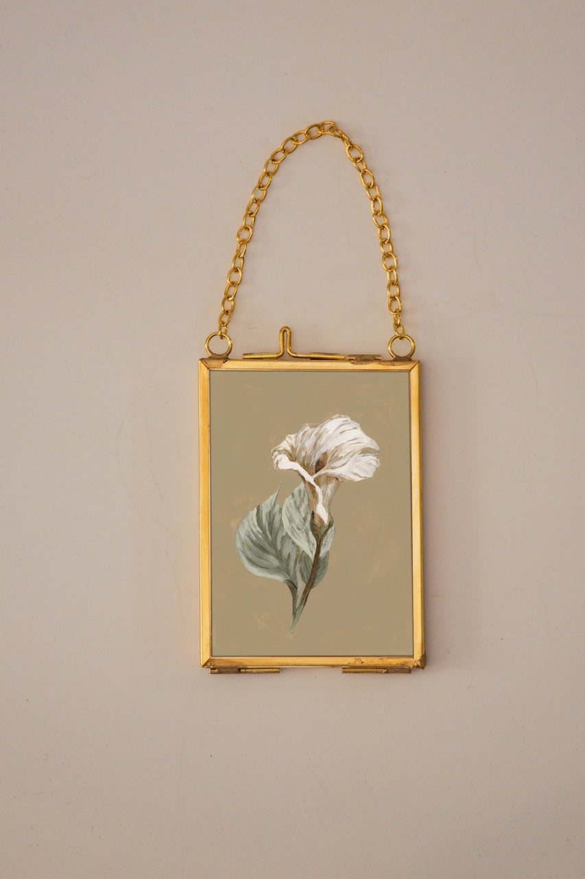 "Lily Flower 10" Gold Frame Ornament