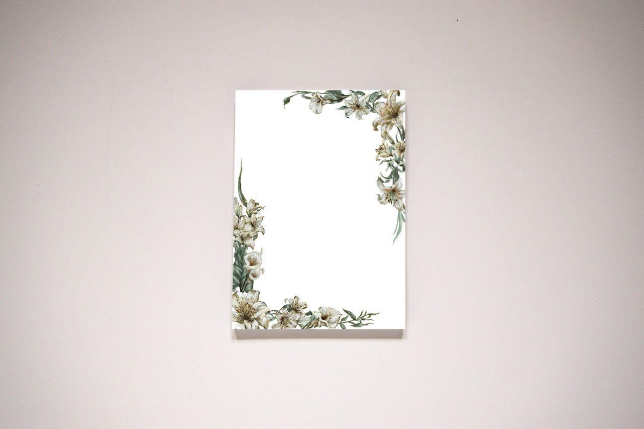 "Lily Flower Corners" Notepad