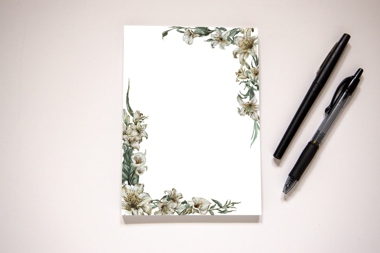 "Lily Flower Corners" Notepad