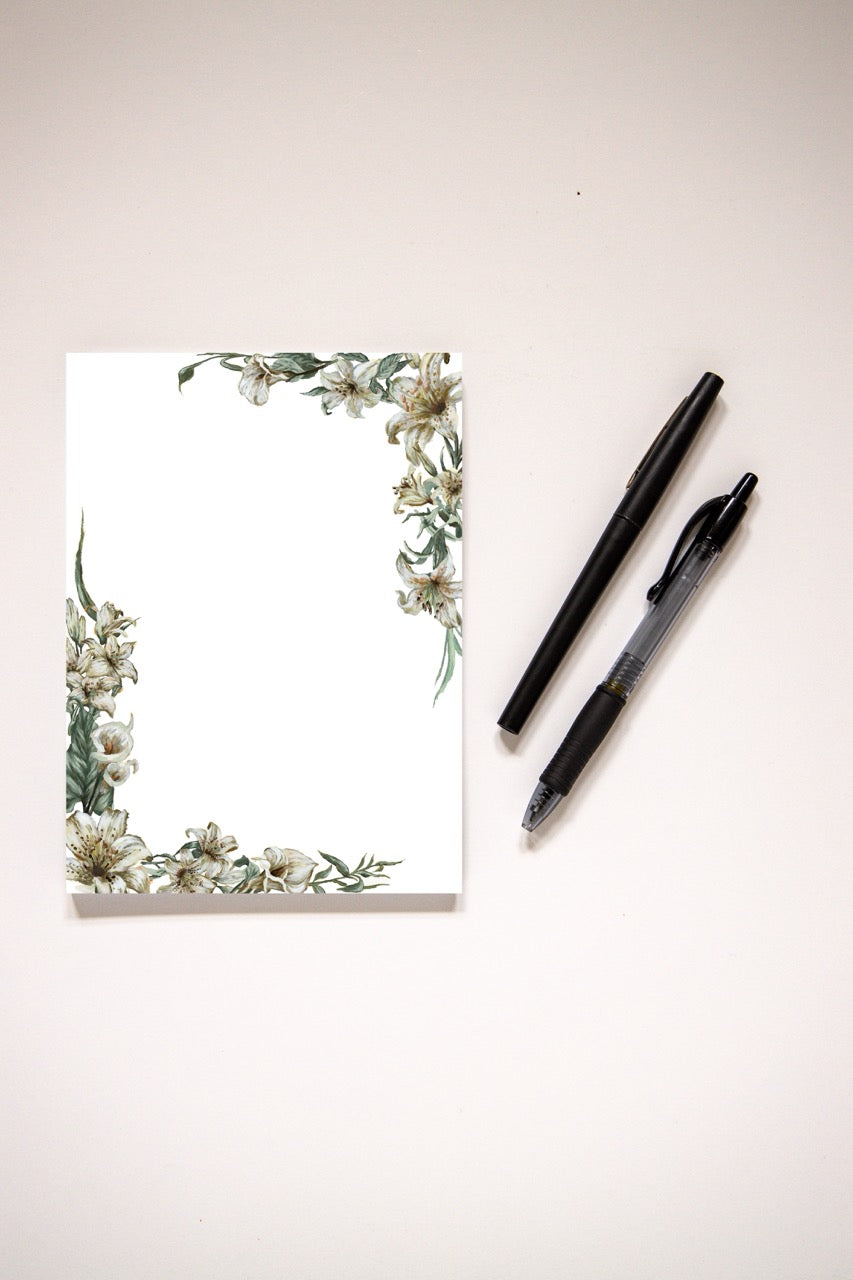 "Lily Flower Corners" Notepad