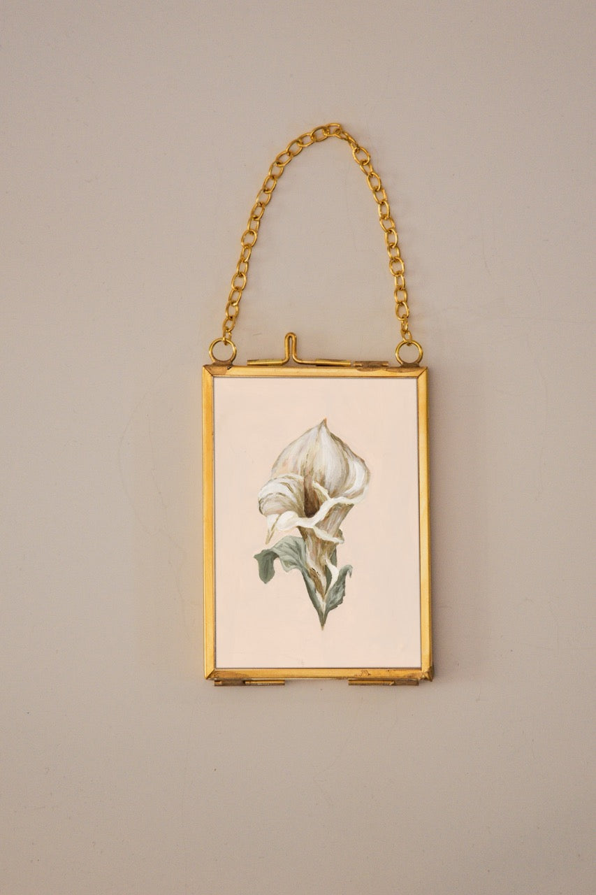 "Lily Flower 9" Gold Frame Ornament