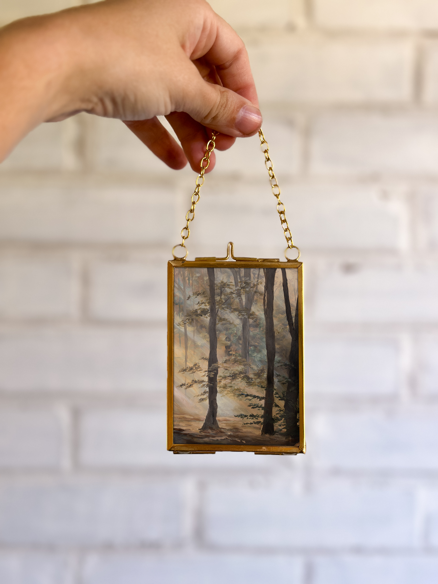 "Let it In" Gold Frame Ornament