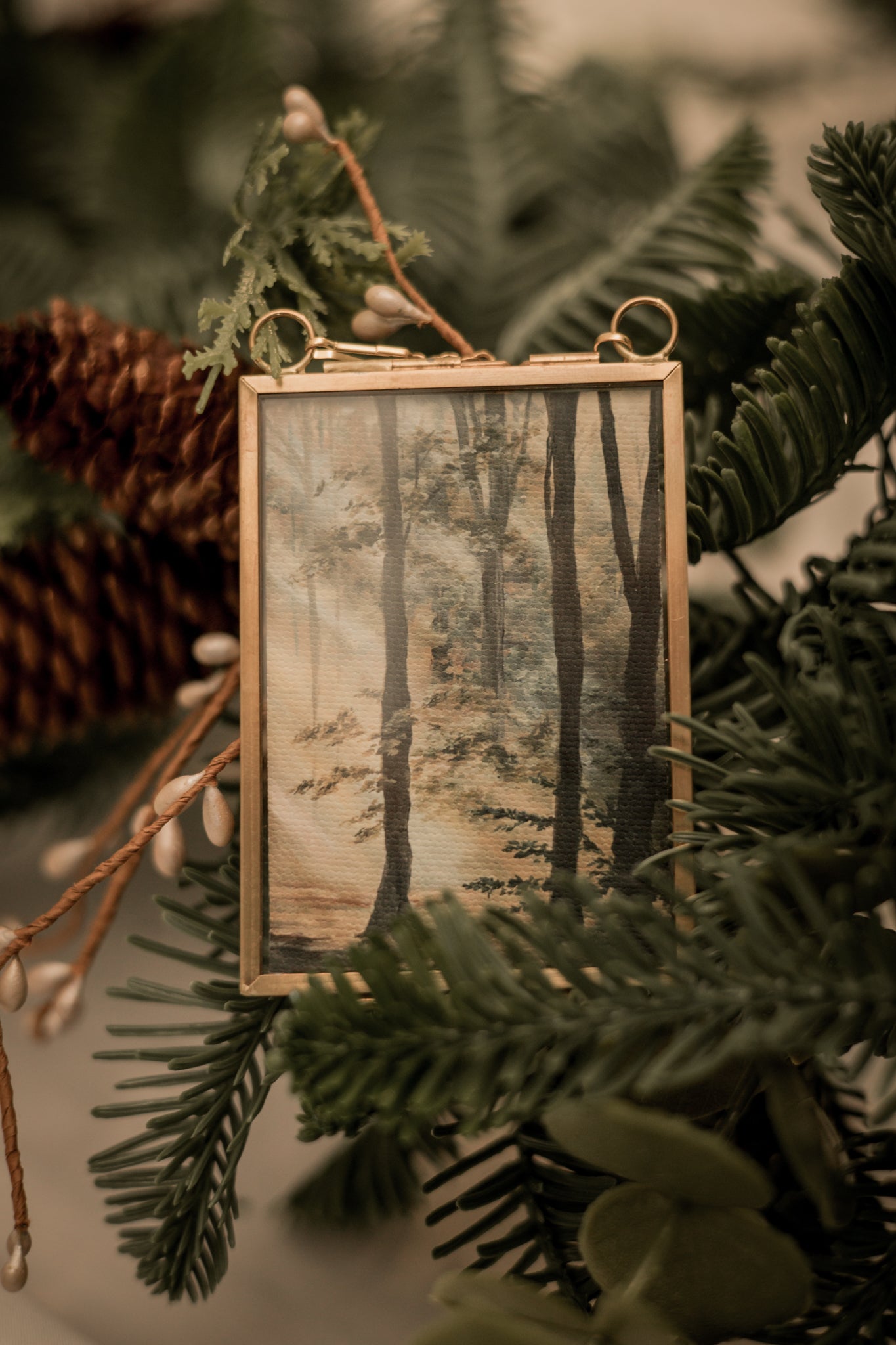 "Let it In" Gold Frame Ornament