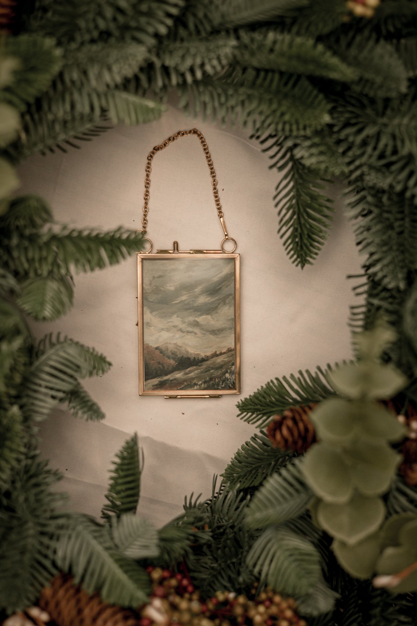 "My Mountains" Gold Frame Ornament