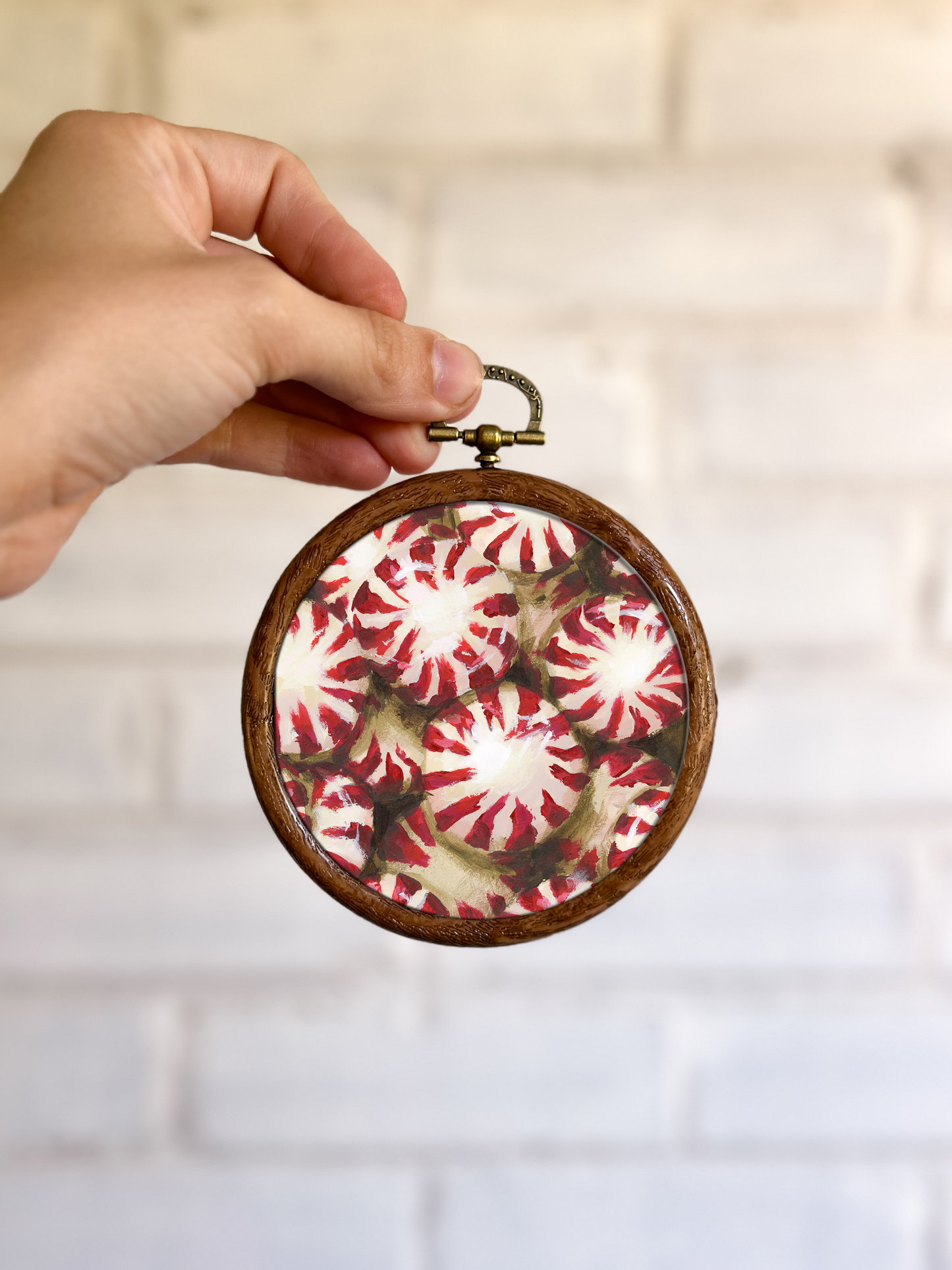 "Peppermints" Circle Ornament