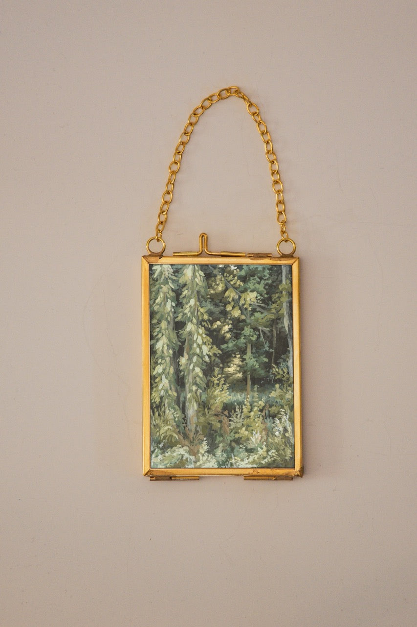 "Verdant Edge" Gold Frame Ornament