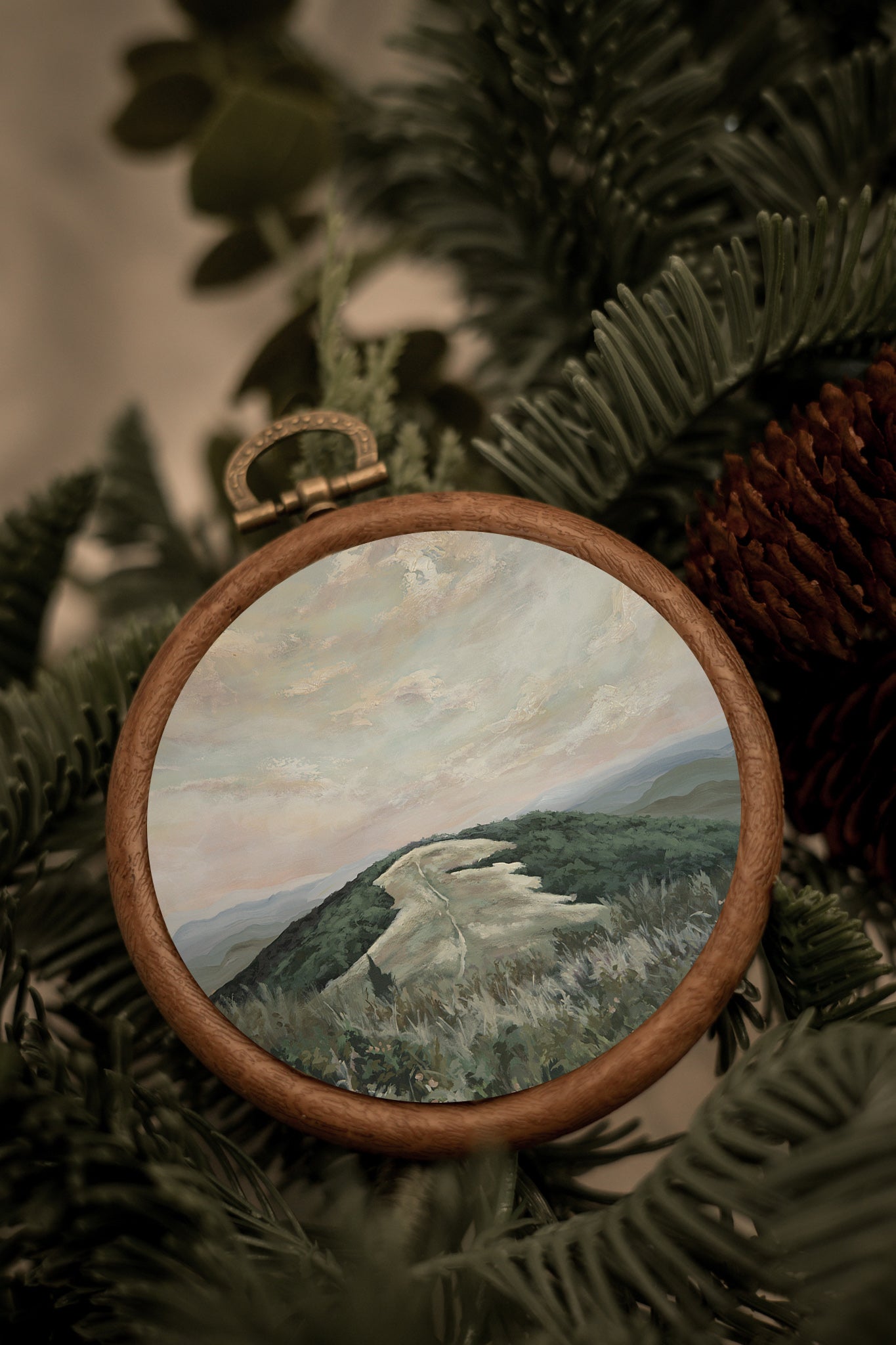 "A Walk to the Top" Circle Ornament 