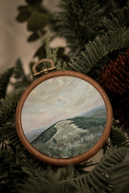 "A Walk to the Top" Circle Ornament 