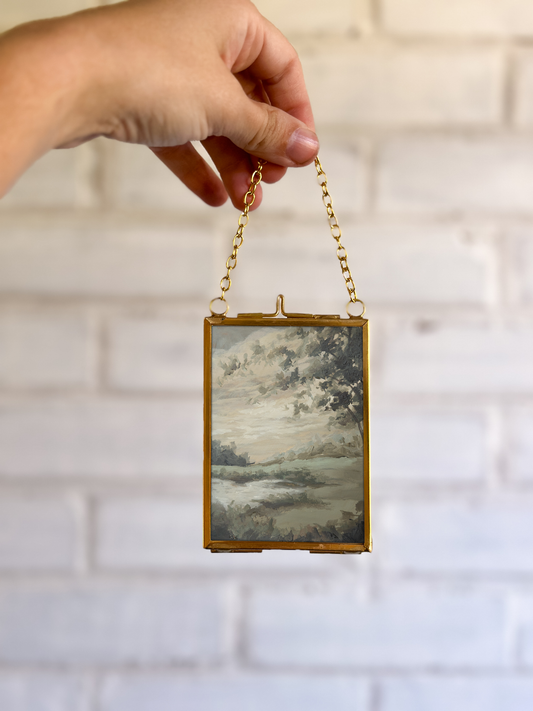 "At the Park" Gold Frame Ornament 