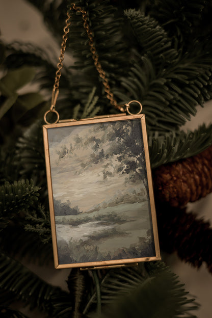 "At the Park" Gold Frame Ornament 
