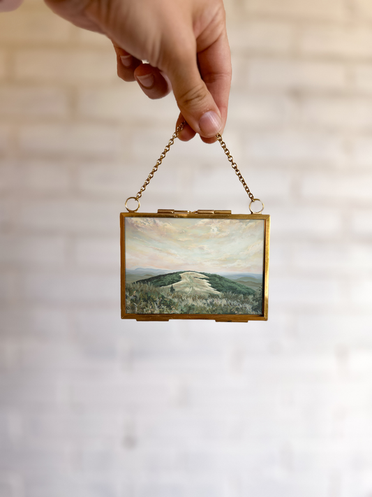 "A Walk to the Top" Gold Frame Ornament 