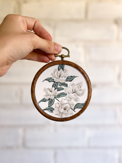 "Calming Magnolia" Circle Ornament 