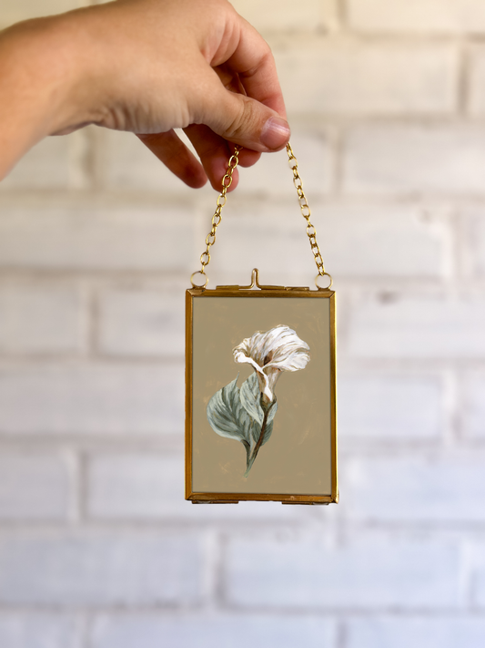 "Lily Flower 10" Gold Frame Ornament 