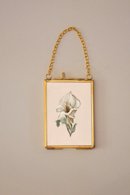 "Lily Flower 9" Gold Frame Ornament 