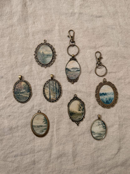 Landscape Antique Style Keychain Sets