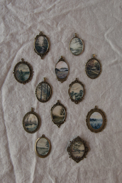 Landscape Antique Style Keychain Sets