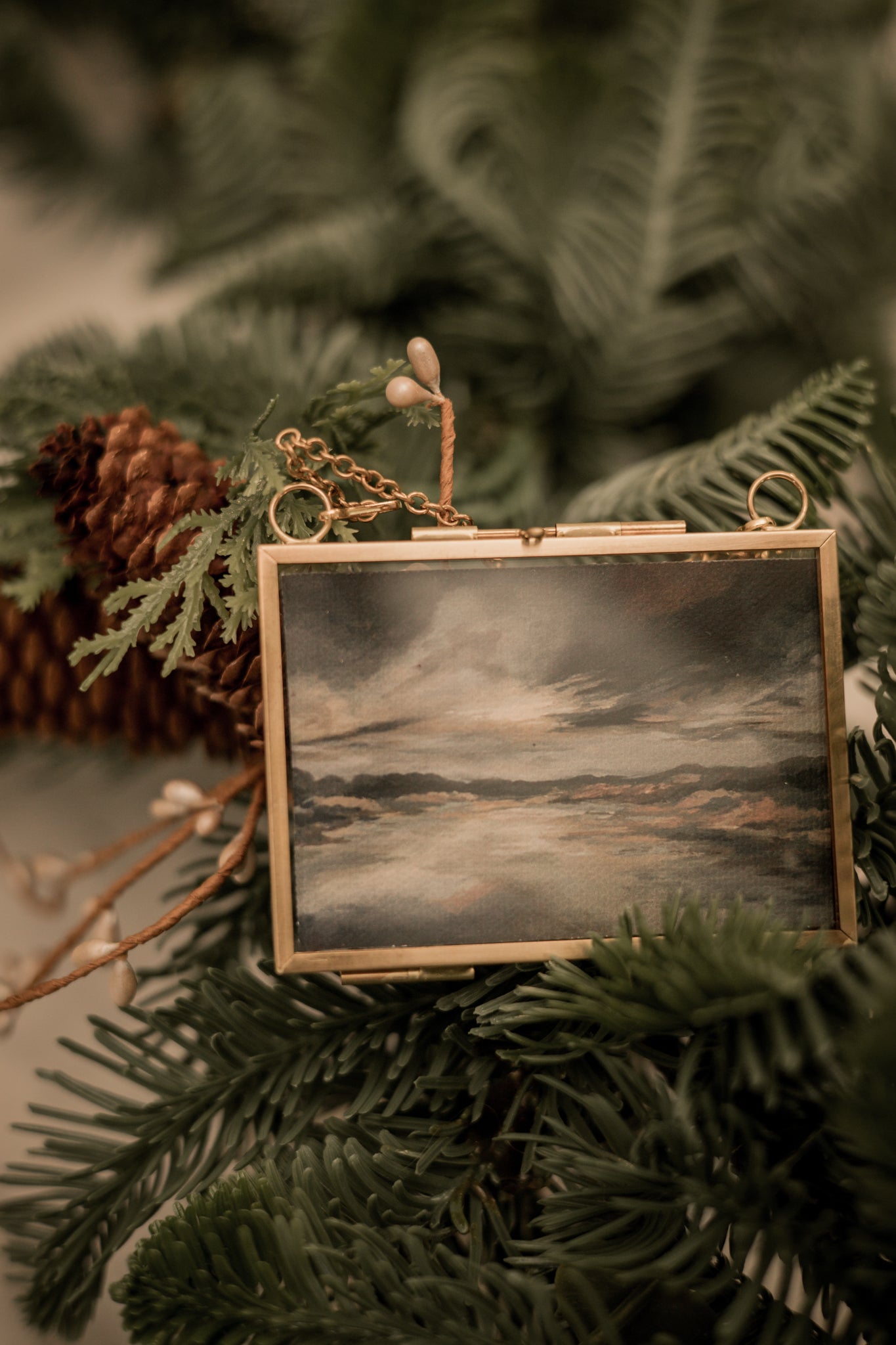 "Sing it in the Evening" Gold Frame Ornament