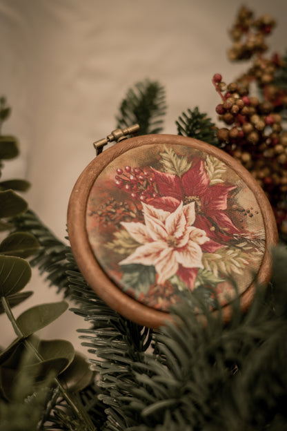 "Poinsettia 2" Circle Ornament 