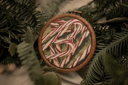 "Candy Canes" Circle Ornament 