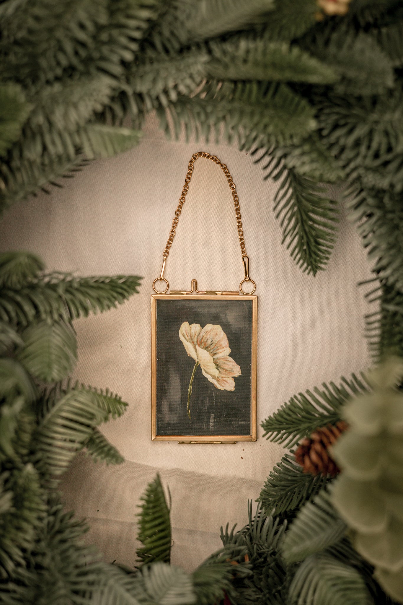 "Wild Flower 6" Gold Frame Ornament
