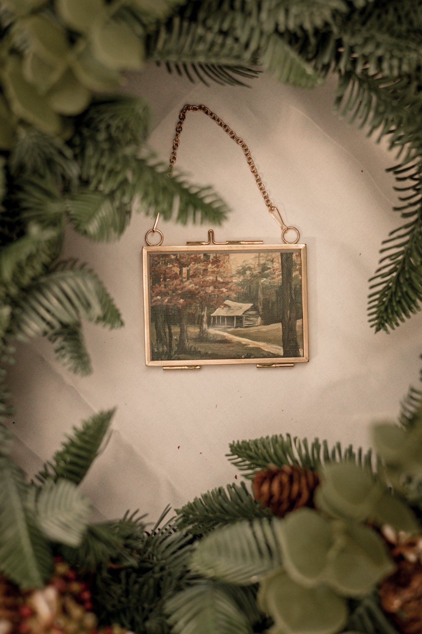 "Cades Cove" Gold Frame Ornament 