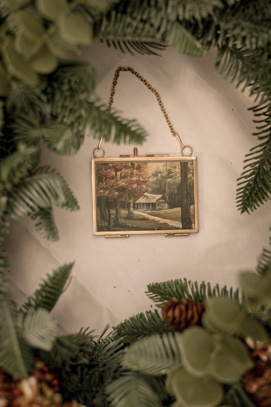 "Cades Cove" Gold Frame Ornament 