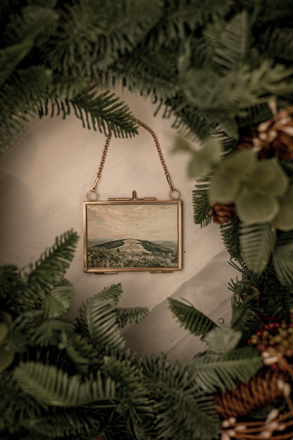 "A Walk to the Top" Gold Frame Ornament 