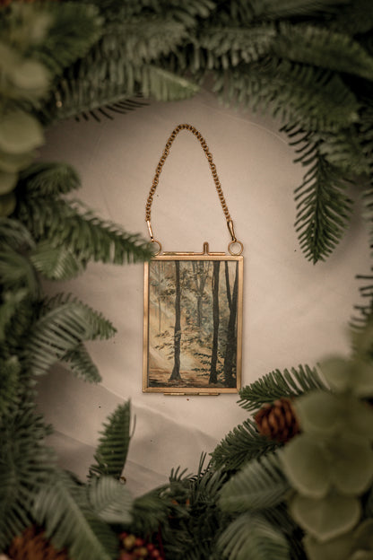 "Let it In" Gold Frame Ornament 