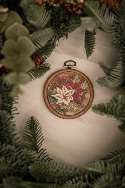 "Poinsettia 2" Circle Ornament 