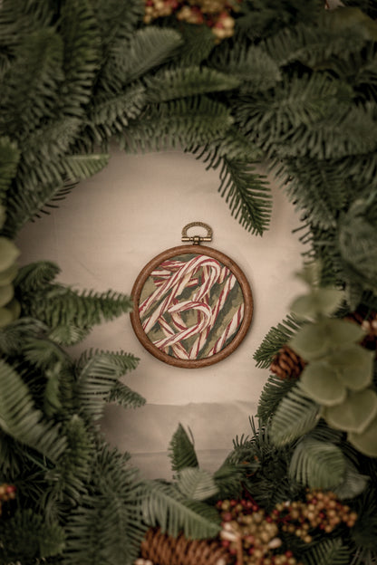"Candy Canes" Circle Ornament 