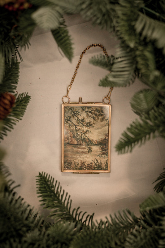 "In the Morning" Gold Frame Ornament 
