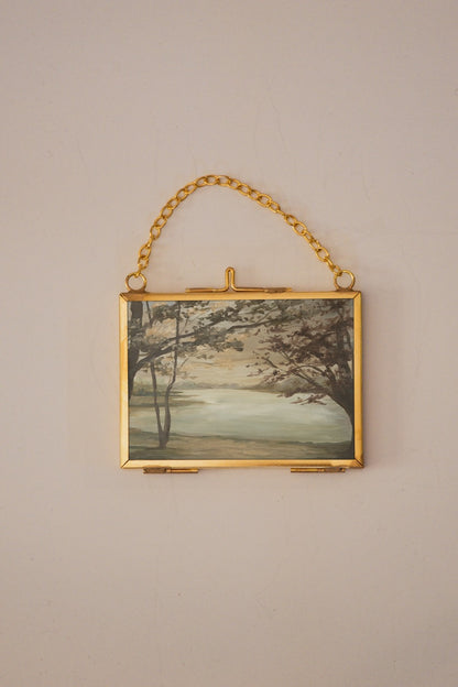 "The Lake House" Gold Frame Ornament 