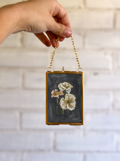 "Wild Flower 1" Gold Frame Ornament