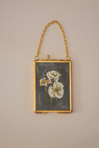 "Wild Flower 1" Gold Frame Ornament