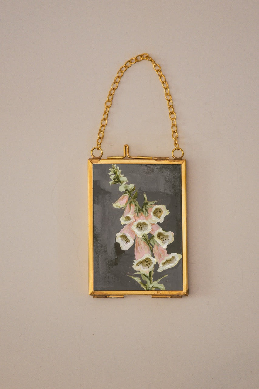 "Wild Flower 2" Gold Frame Ornament