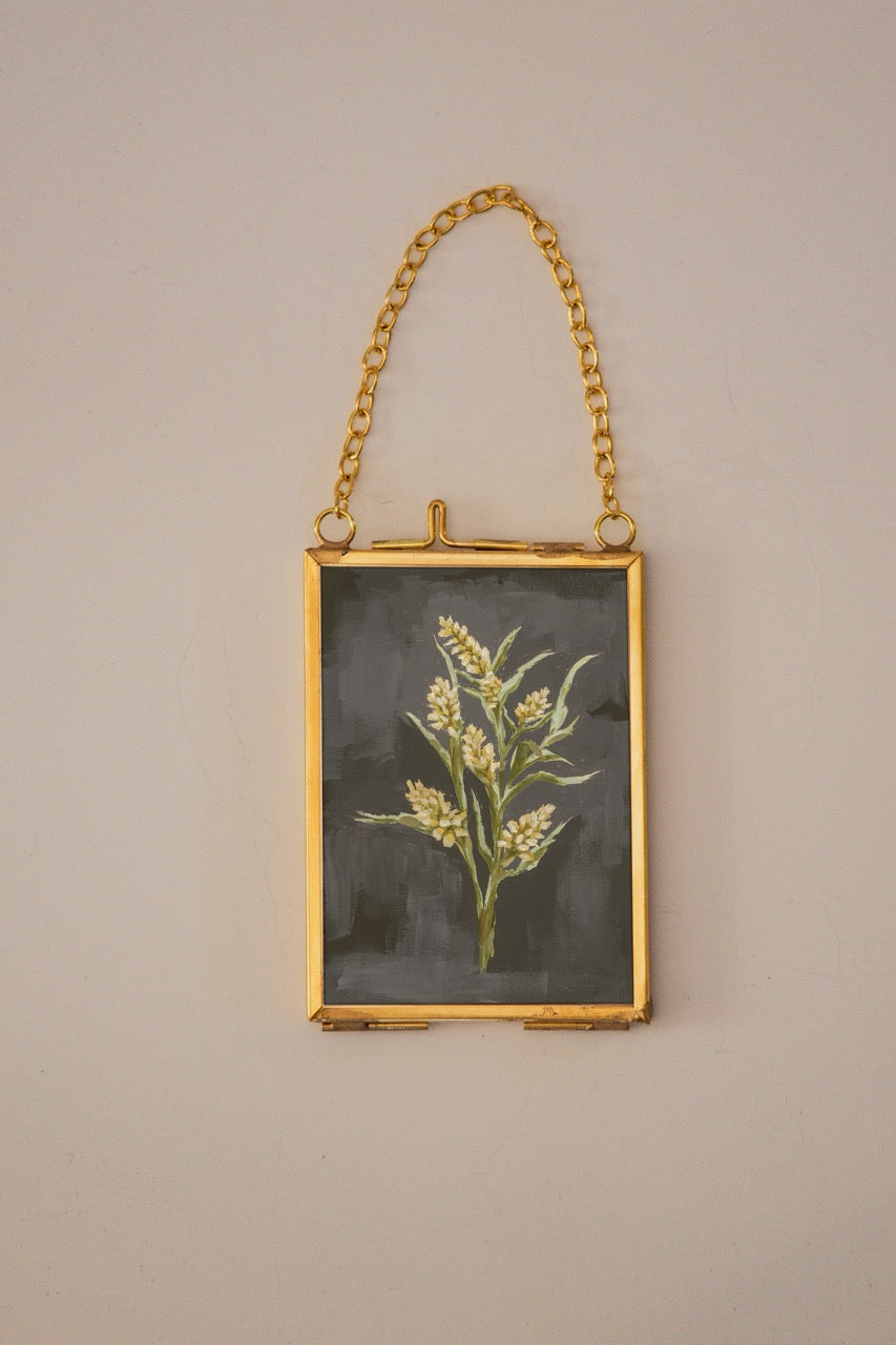 "Wild Flower 5" Gold Frame Ornament