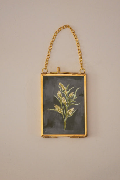 "Wild Flower 5" Gold Frame Ornament