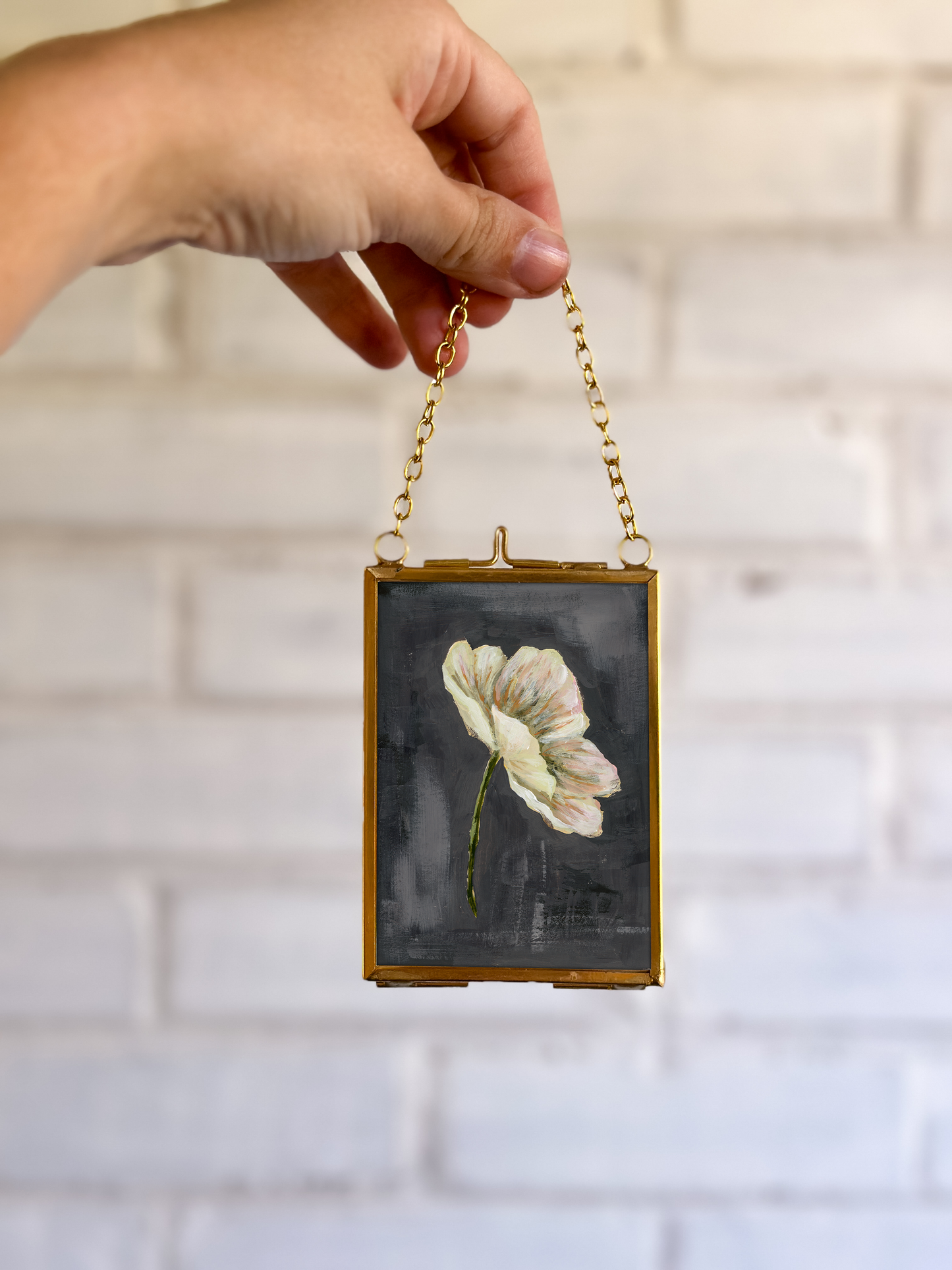 "Wild Flower 6" Gold Frame Ornament