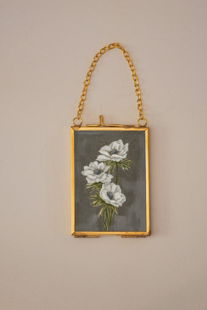 "Wild Flower 3" Gold Frame Ornament