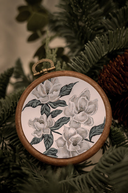 "Calming Magnolia" Circle Ornament 
