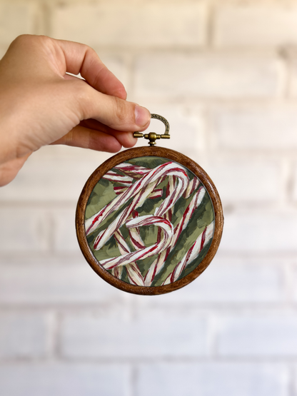 "Candy Canes" Circle Ornament 