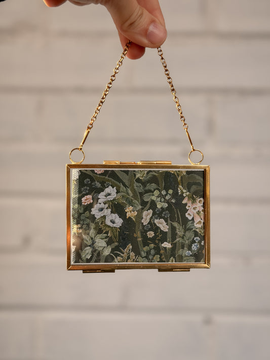 "Dark Wildflowers" Gold Frame Ornament