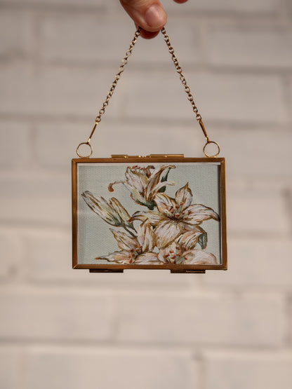 "Lily Flower 6" Gold Frame Ornament 