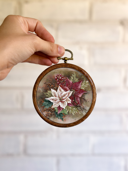 "Poinsettia 2" Circle Ornament 