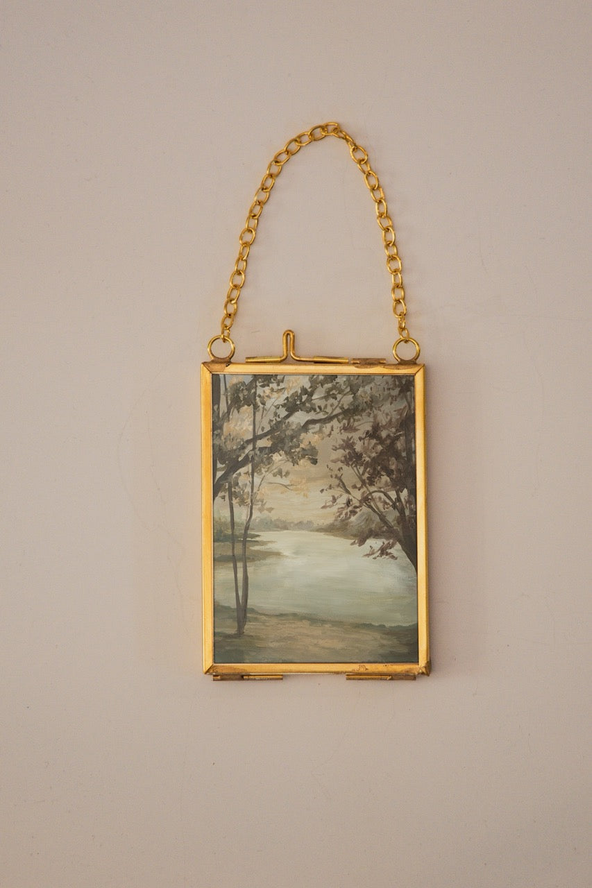 "The Lake House" Gold Frame Ornament 