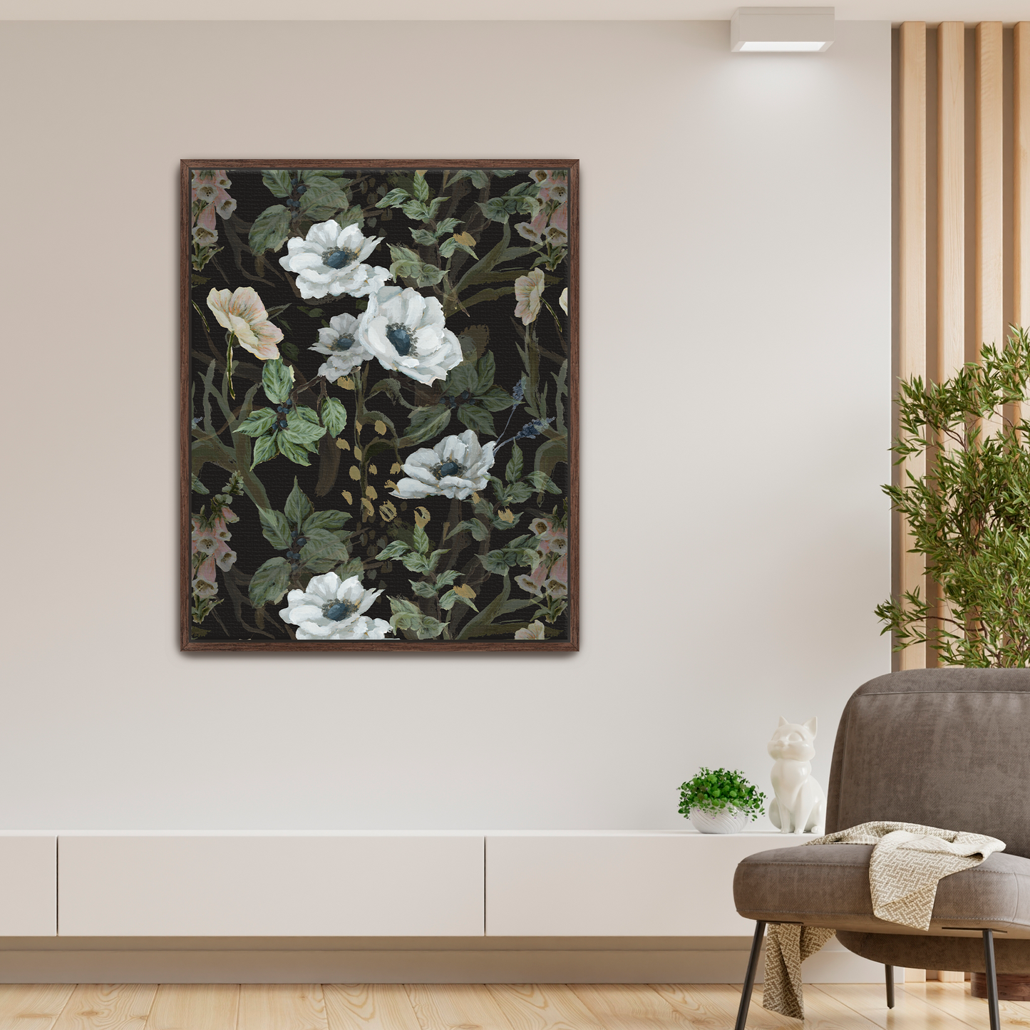 "White Florals" Art Print