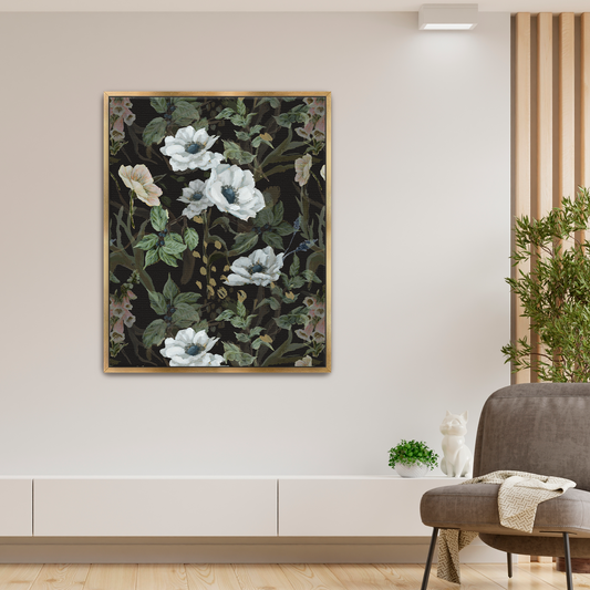 "White Florals" Art Print